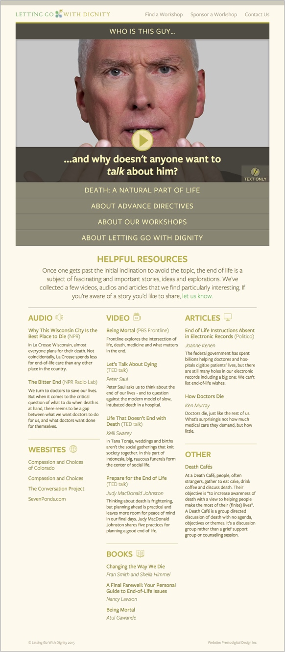 Letting Go With Dignity home page