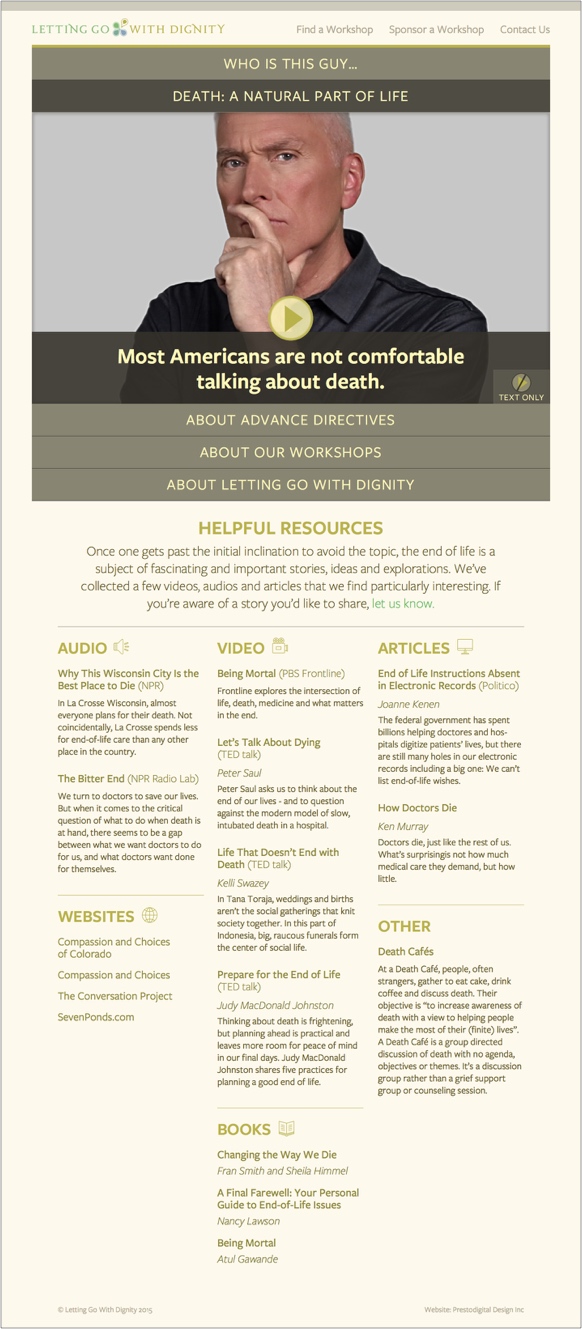 Letting Go With Dignity interior page