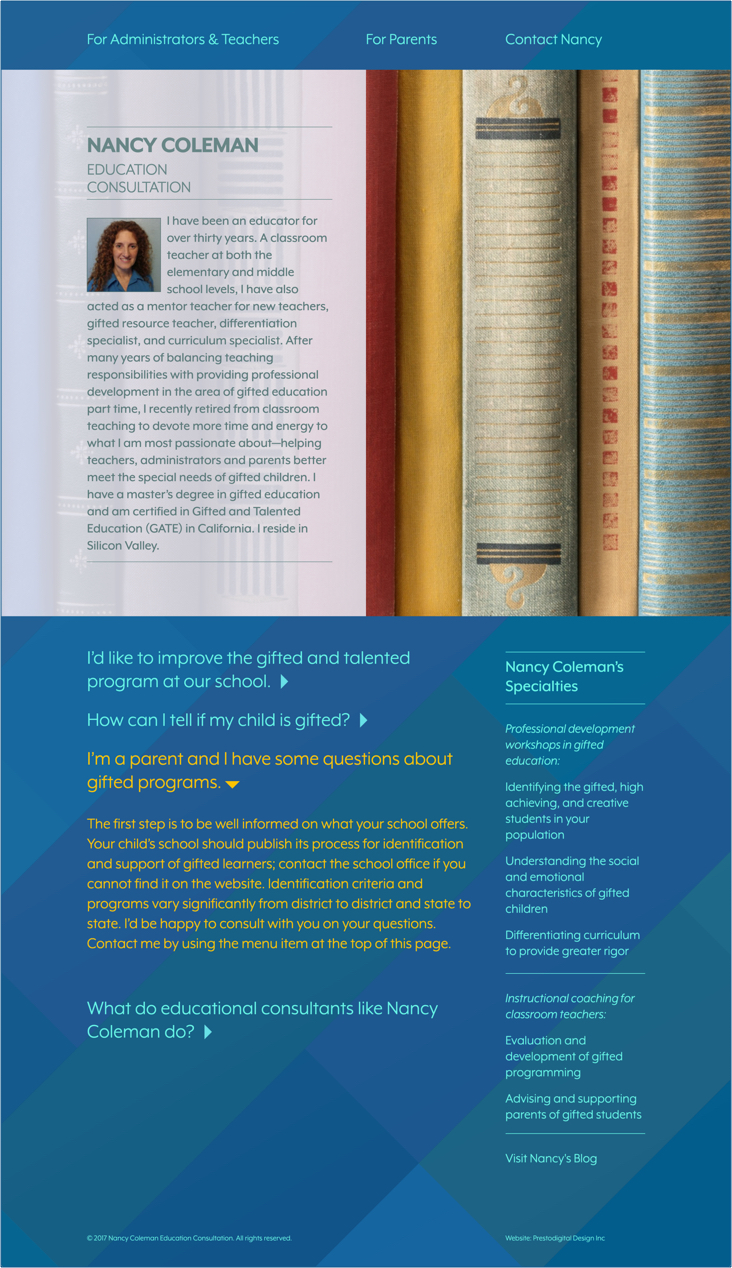 Nancy Coleman home page