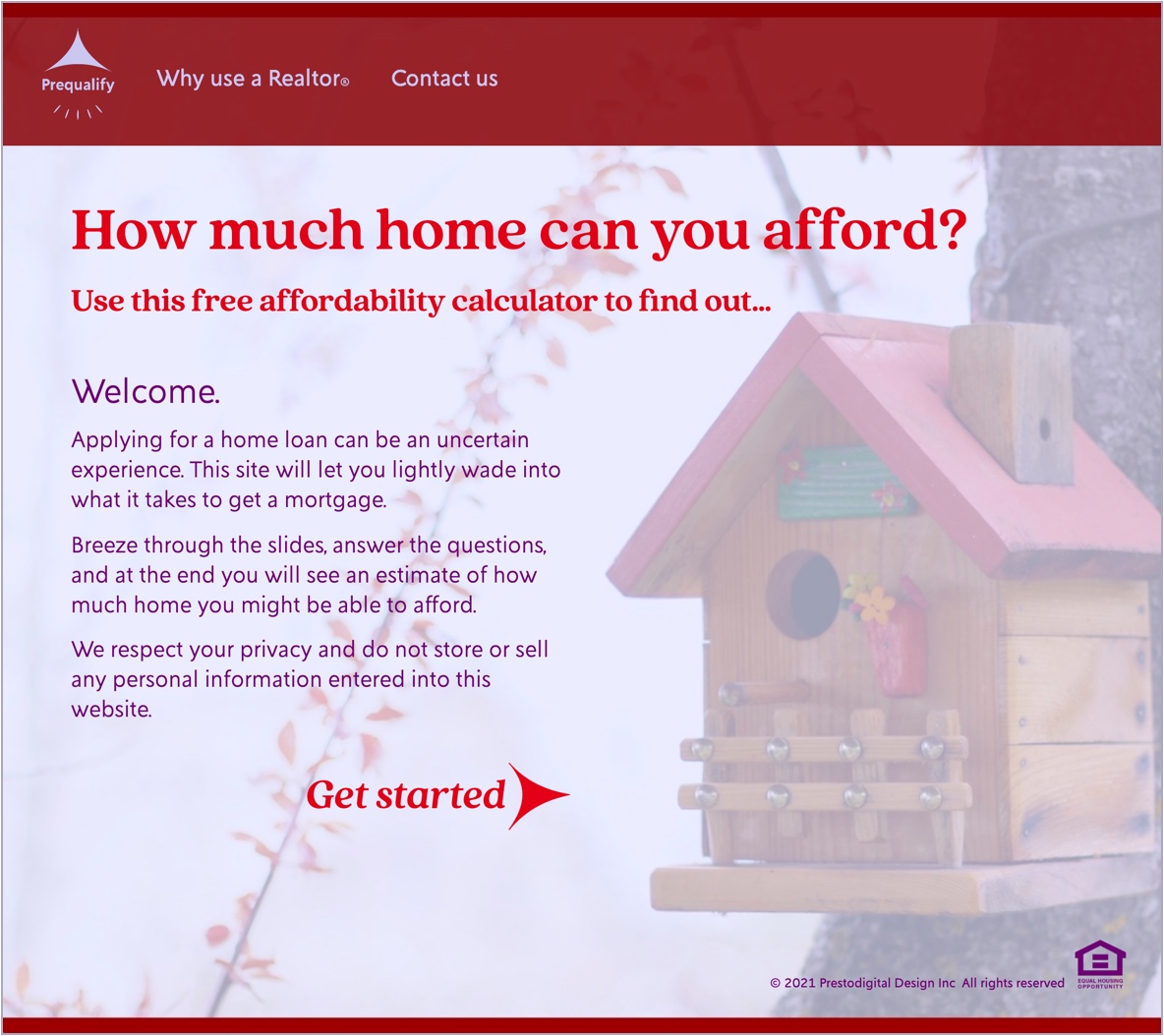 Prequalify Myself home page