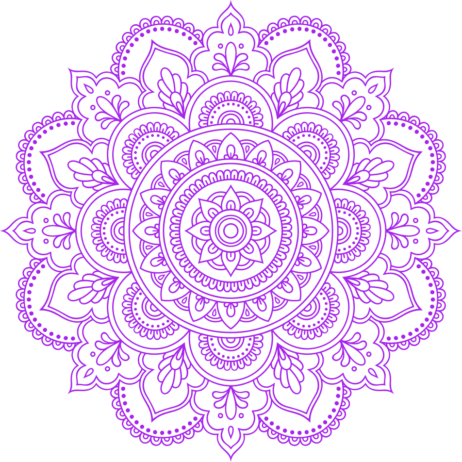 mandala rotates and comes forward on hover